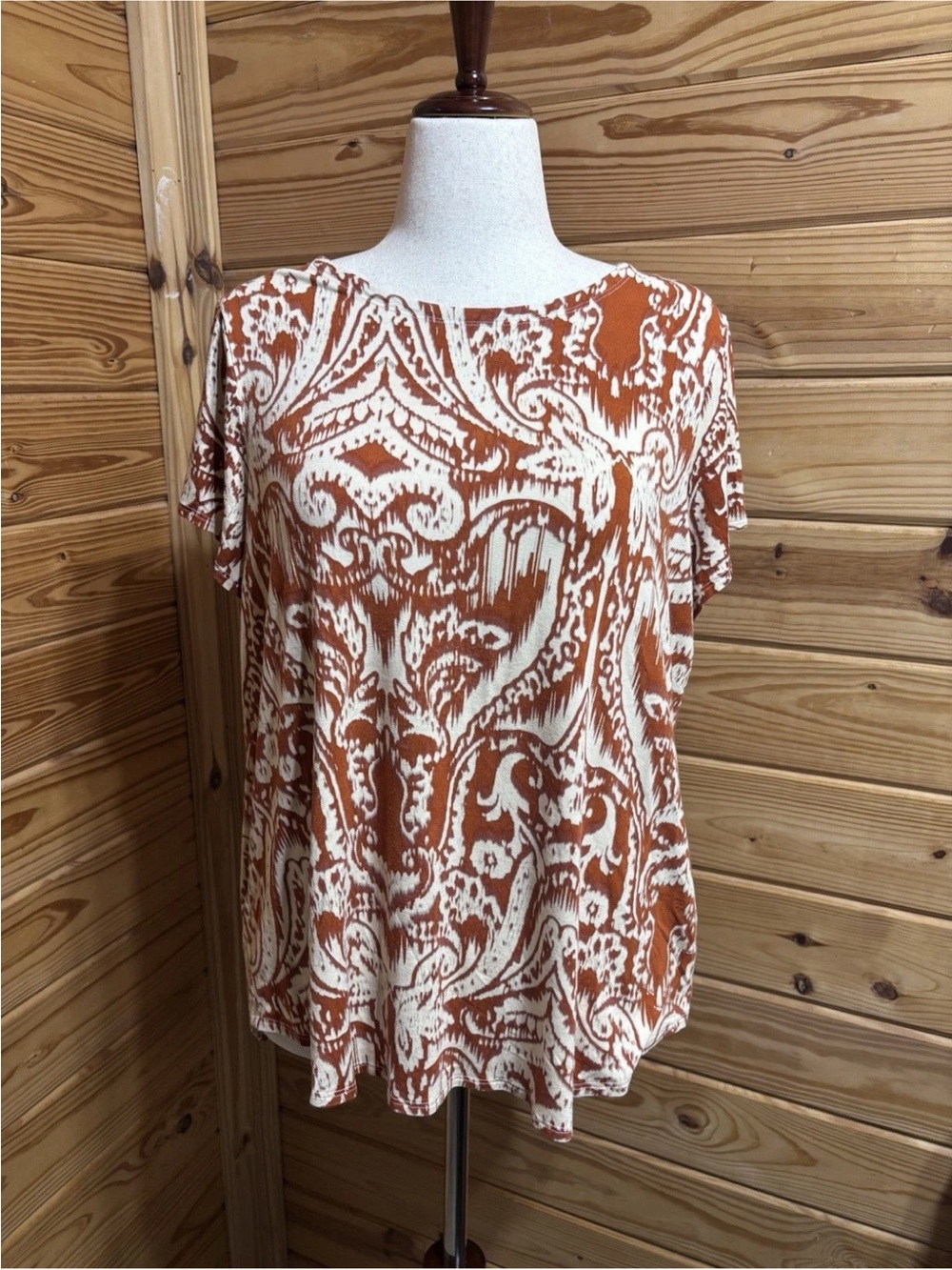 Cupio Paisley-Print Short Sleeve Blouse